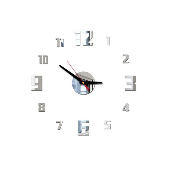 Relógio de Parede 3D Prateado TopClock - Shop Bem