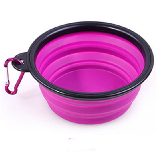 Tigela Comedouro Dobrável Silicone Cachorro Gato Rosa PraticBowl - Shop Bem