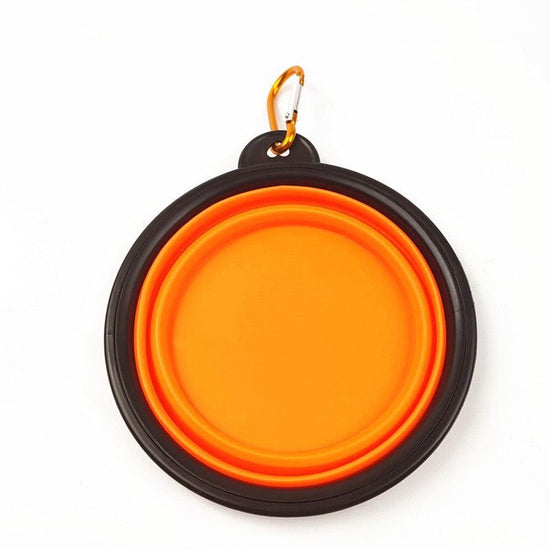 Tigela Comedouro Dobrável Silicone Cachorro Gato Laranja PraticBowl - Shop Bem