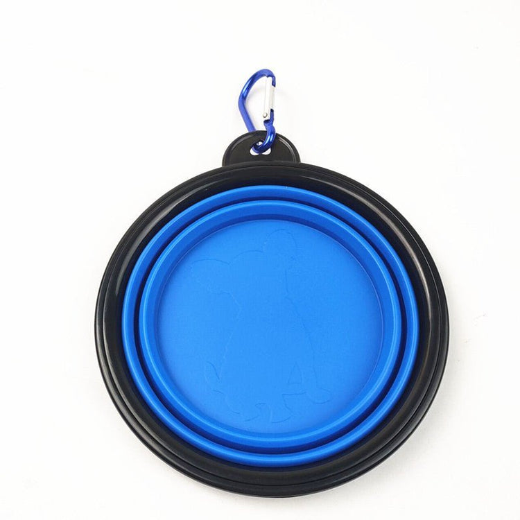 Tigela Comedouro Dobrável Silicone Cachorro Gato Azul PraticBowl - Shop Bem